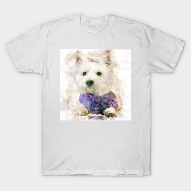 Watercolour westie T-Shirt by princess-pirate